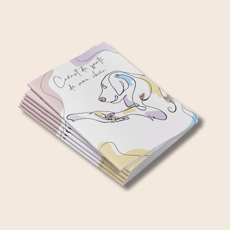 Carnet de santé pour chiot, à inclure au kit de départ.