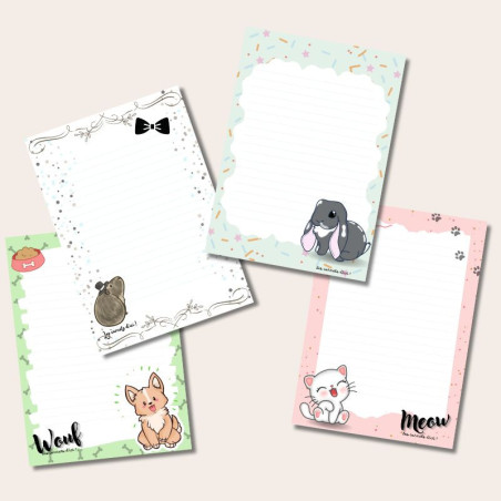 Nos adorables petits bloc notes à  l'effigie de nos animaux.